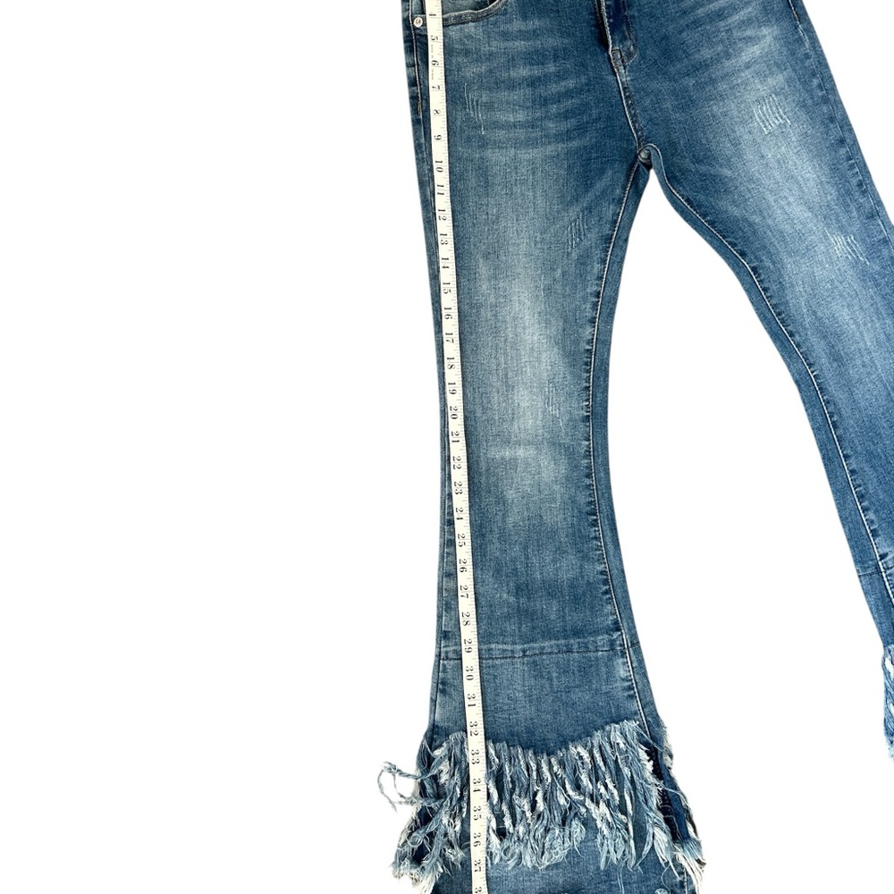 Luxe Moda Fringe Frayed Distressed Women Blue Denim Jeans
Size 10 - Picture 9 of 10